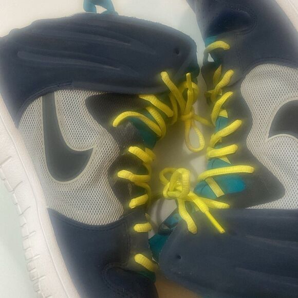 Nike Air Flight High Can’t Jump Blue Sneakers with Yellow Laces Men Size 12 USA - Picture 7 of 15